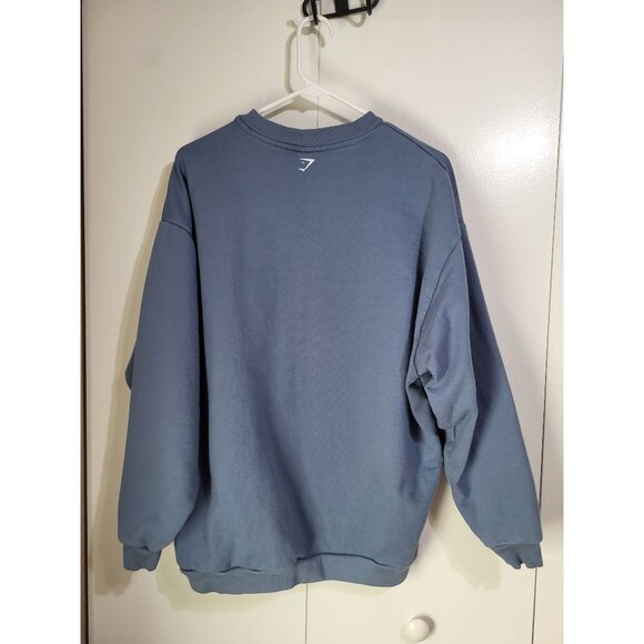 Gymshark Women's Medium Crewneck Lifting Club Graphic Sweatshirt Blue Thick - Picture 2 of 6